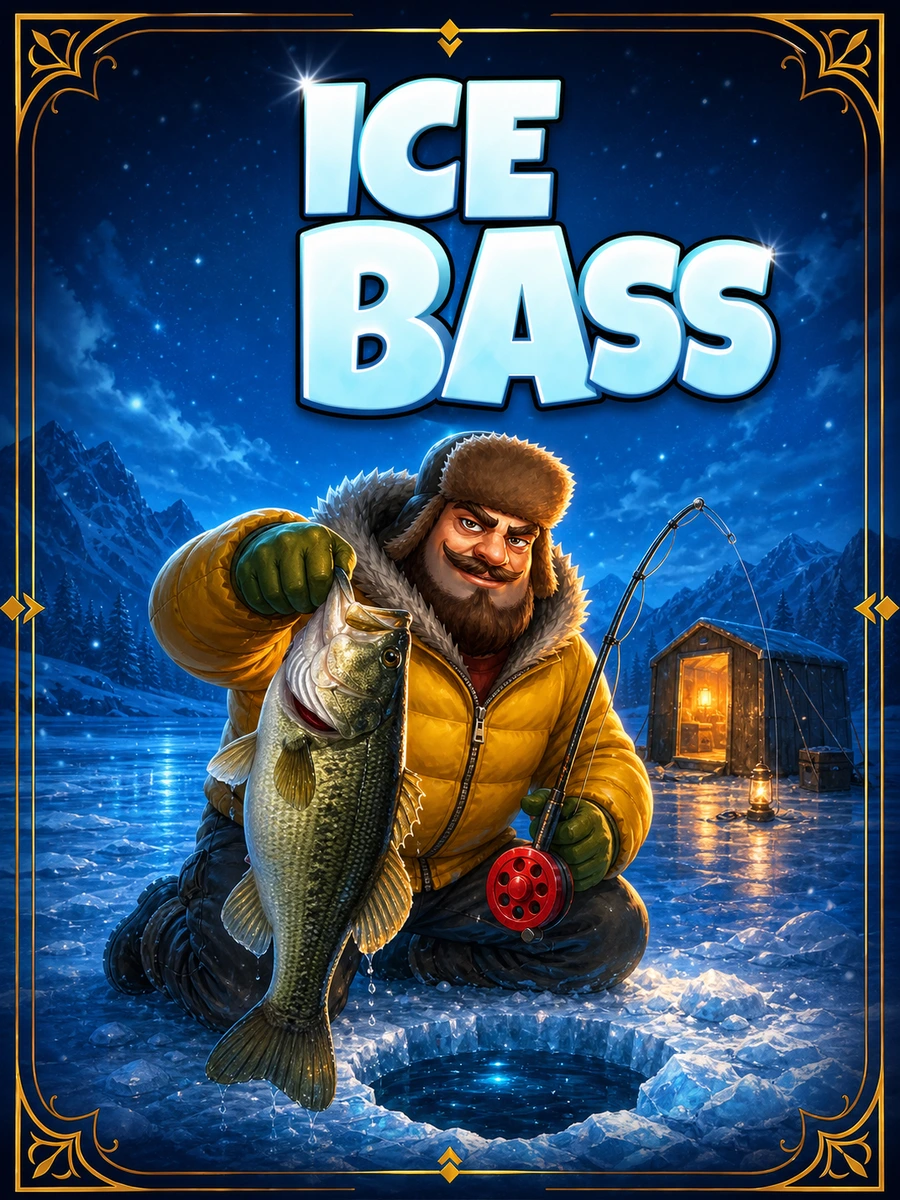 Decorative vertical Ice Bass artwork with the exact game title